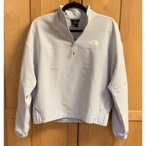 North Face Gray Tekware Grid Quarter-Zip Pullover Womens Size Small